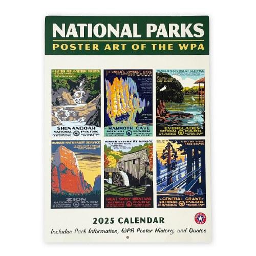 2025 National Parks WPA Art Posters Wall Calendar Shop Americas